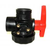 Registro esfera 3 vias 1-1/2" fêmea